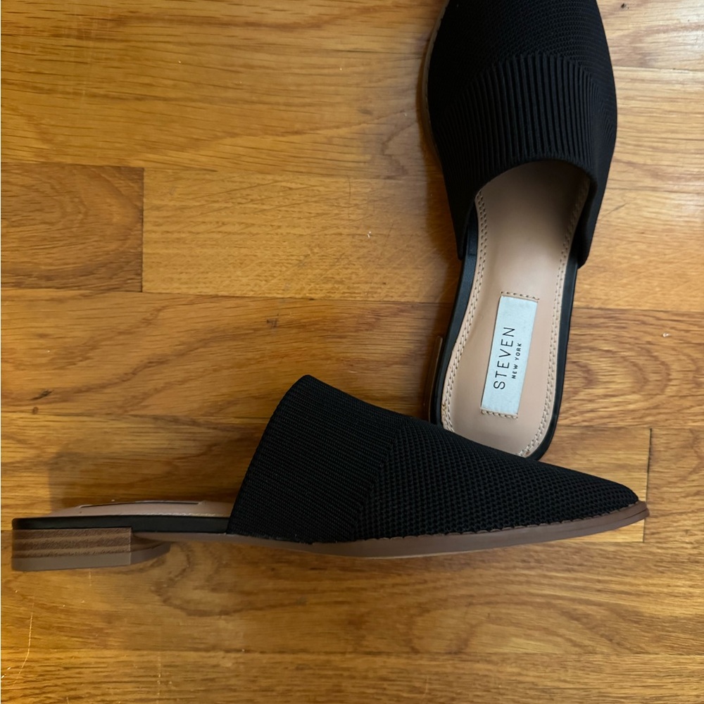 Steven New York  Black Pointed-Toe Mules - Picture 3 of 5